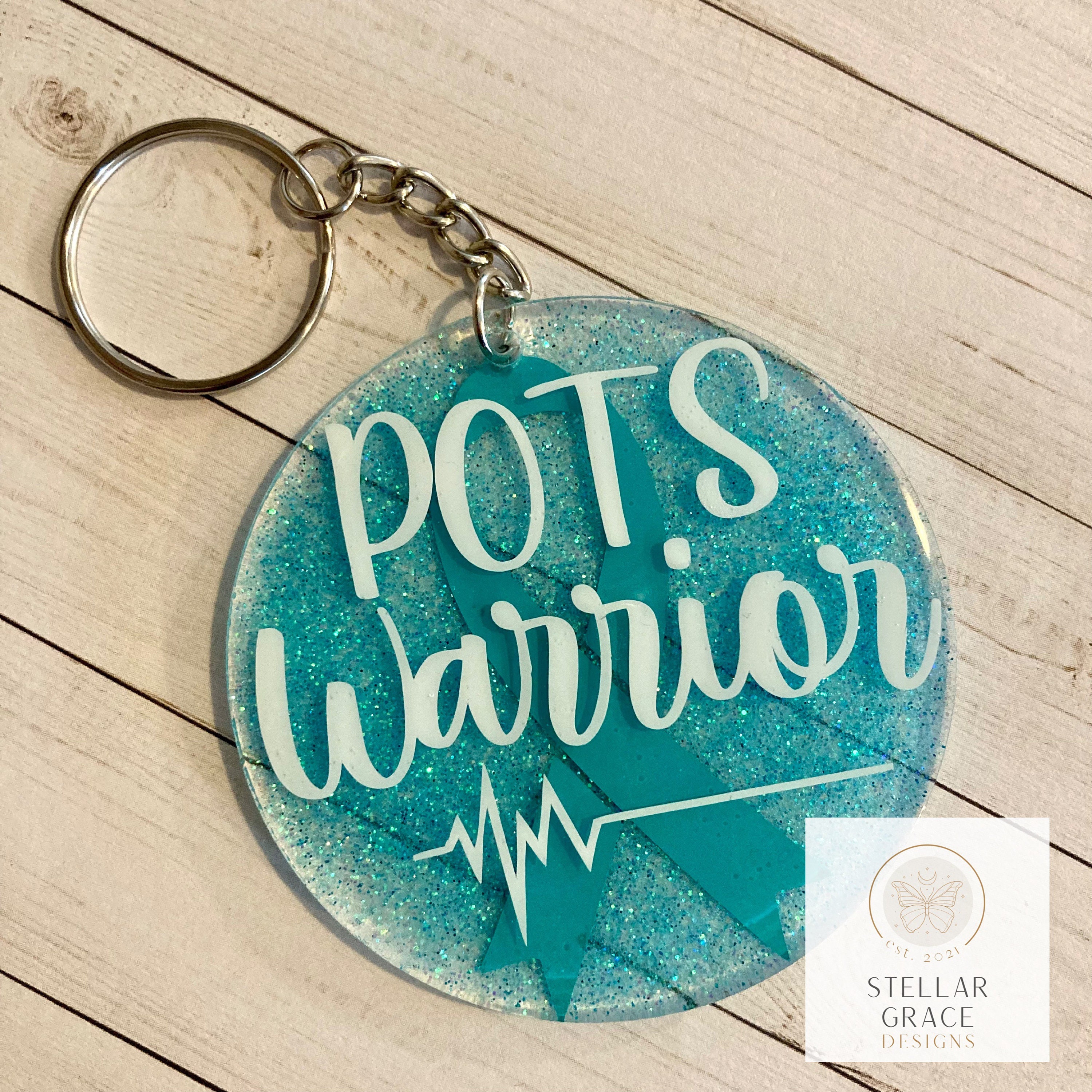 POTS Warrior Ribbon Keychain Dysautonomia Awareness Etsy