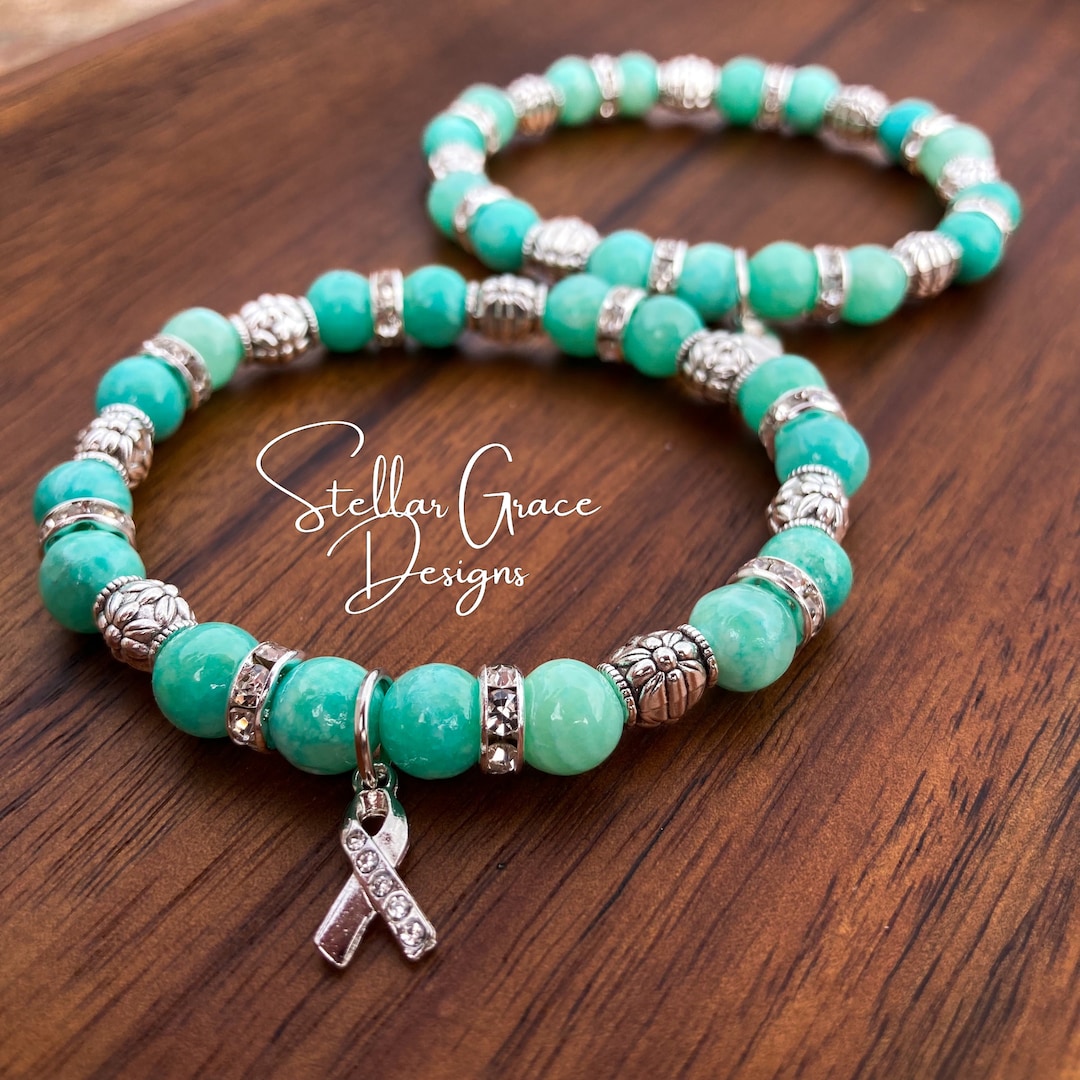 Pots/dysautonomia Awareness Bracelet 8mm Turquoise Quartzite Beaded Bracelet 6.75 Vasovagal