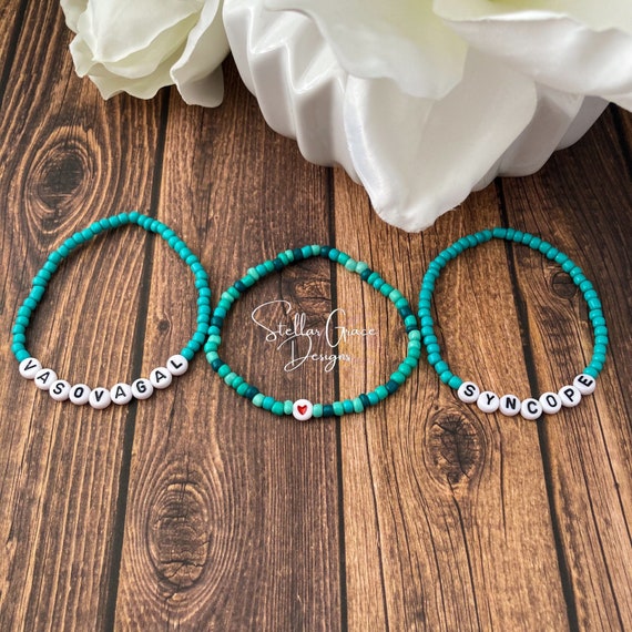 Vasovagal Syncope Awareness Stretchy Stacking Bracelets Set of