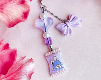 Kawaii, Penguin, Purple, Switch Charm, Phone Accessory