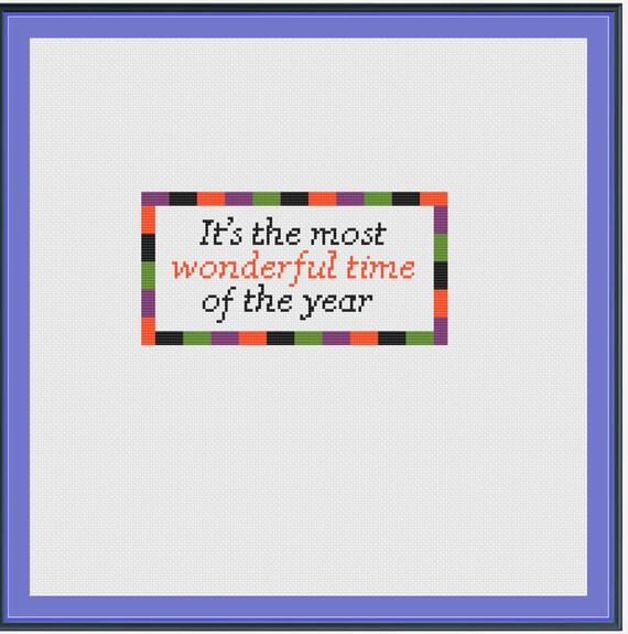 Halloween it's the most wonderful time of the year cross stitch pattern