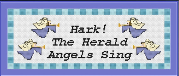Hark! The Herald Angels Sing cross stitch pattern