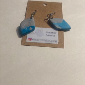 Beach themed clay dangle earrings