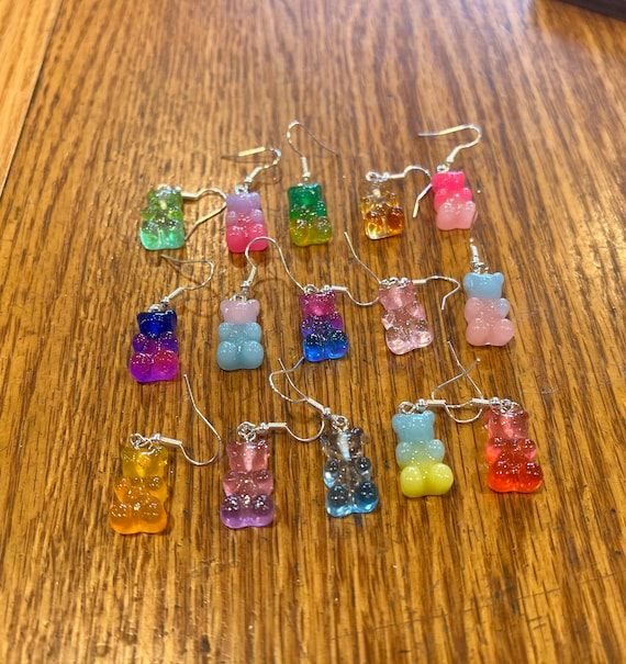 Gummy Bear two tone earrings