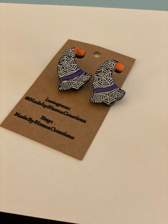 Halloween post earrings pumpkin skeleton bat ghost