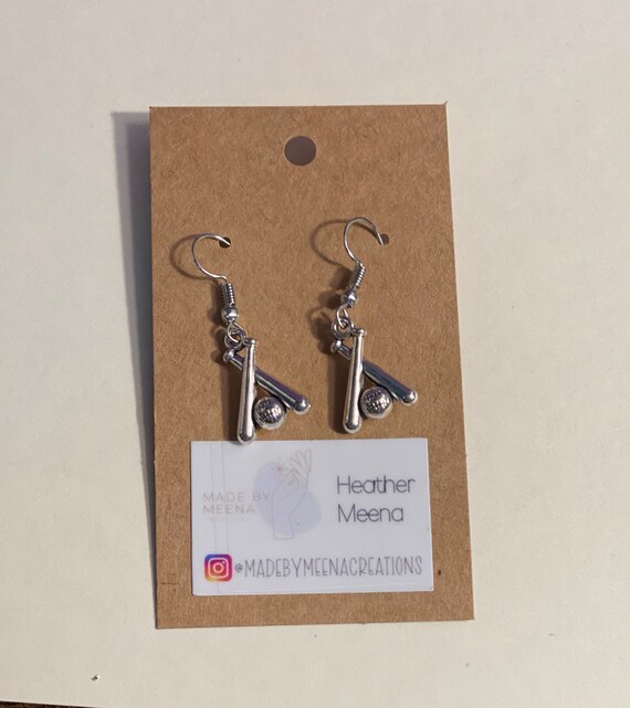 Metal Baseball dangle earrings MLB