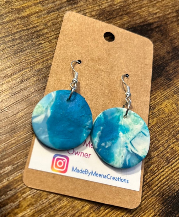 Earth circle dangle earrings