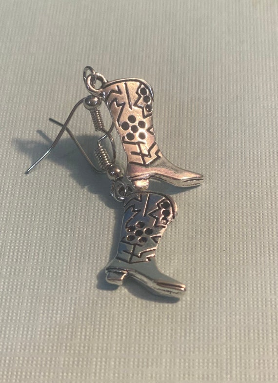 Cowboy boot dangle earrings