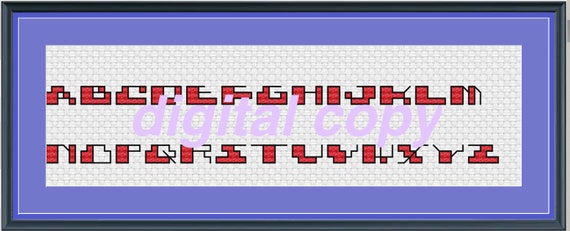 small block uppercase letters alphabet cross stitch embroidery