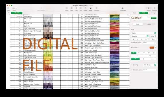UPDATED!!!!DMC Color Inventory Tracker...