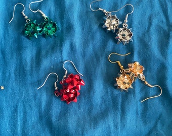 Orecchini Pendenti A Fiocco Di Velluto Rosso Con Perle E Cristalli – Gioielli Lunghi Dorati A Nastro, Fatti A Mano, Regalo Boho Per Donne E Ragazze - 5