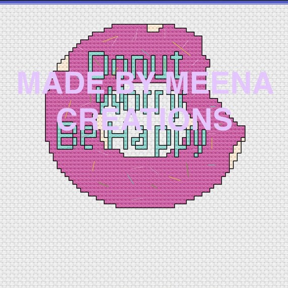 Donut Worry Be Happy Cross Stitch Pattern