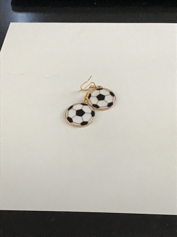 Gold or Silver Soccer Ball dangle earrings World Cup MLS WSL