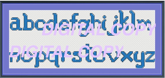 Large Bubble Letter Alphabet Cross Stitch Embroidery