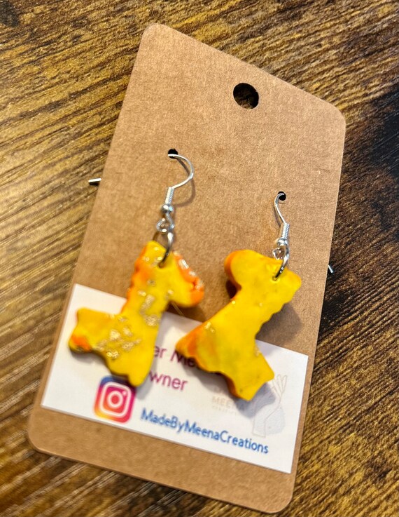 Giraffe clay dangle earrings