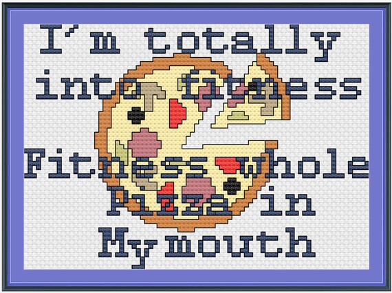 Fitness Pizza Cross Stitch Pattern