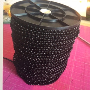 Black Blind Beaded Cord Per Metre