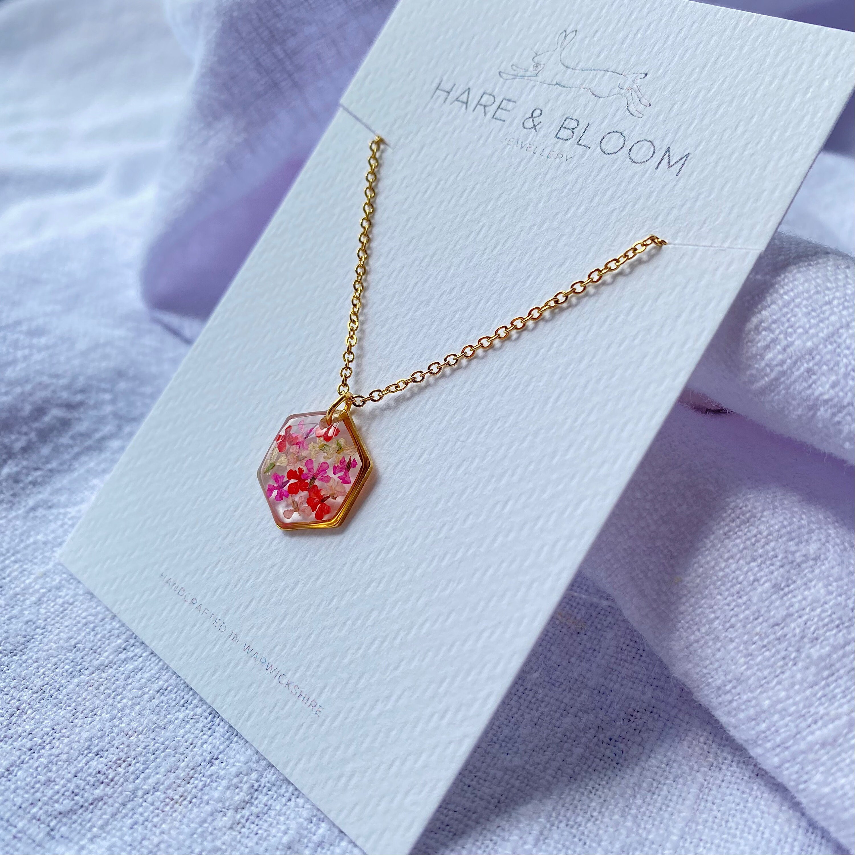 White Flower Petal Necklace 