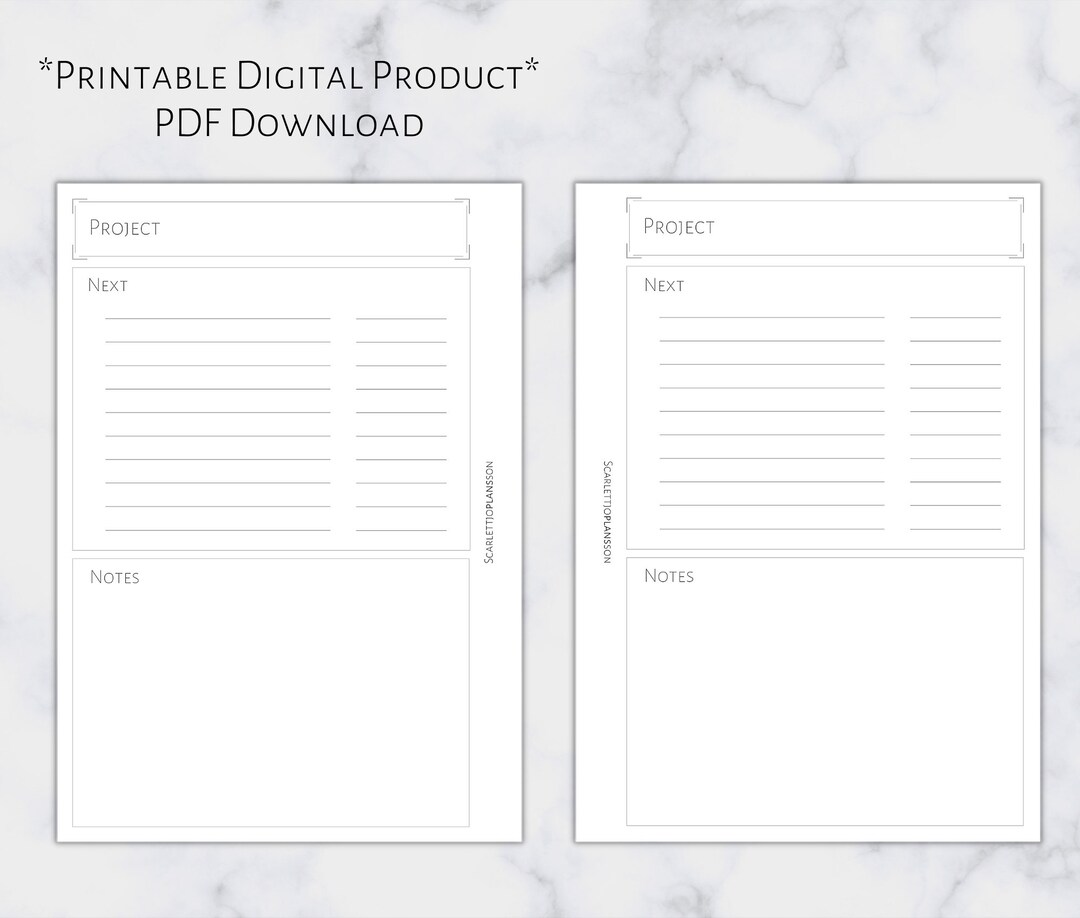 A6 Simplified Project Planner | Printable Planner Insert | A6 Size | 6 ...