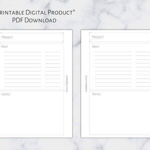 Pocket Simplified Project Planner | Printable Planner Insert | Pocket Size | 6 Ring Planner
