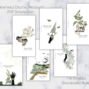 Personal Ghoulish Garden Dashboard Bundle | Printable Planner Dashboard | Personal Size | 6 Ring Planner