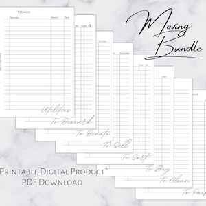 A5 Moving Bundle | Printable Planner Insert | A5 Size | 6 Ring Planner