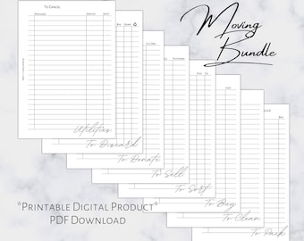 Pacchetto Pocket Moving / Inserto planner stampabile / Formato tascabile / Planner a 6 anelli