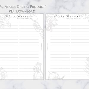 Pocket Favorite Recipes Insert | Printable Planner Insert | Pocket Size | 6 Ring Planner