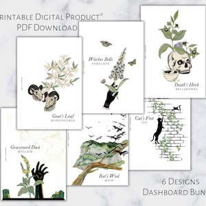 Pocket Ghoulish Garden Dashboard Bundle | Printable Planner Dashboard | Pocket Size | 6 Ring Planner