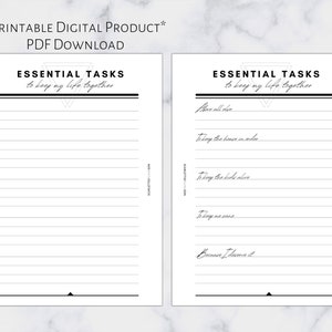 Tarefas essenciais de bolso | Planner para impressão | Tamanho de bolso | Planner de 6 anéis