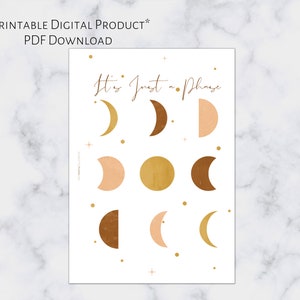 A5 It&#39;s Just a Phase Dashboard | Printable Planner Dashboard | A5 Size | 6 Ring Planner