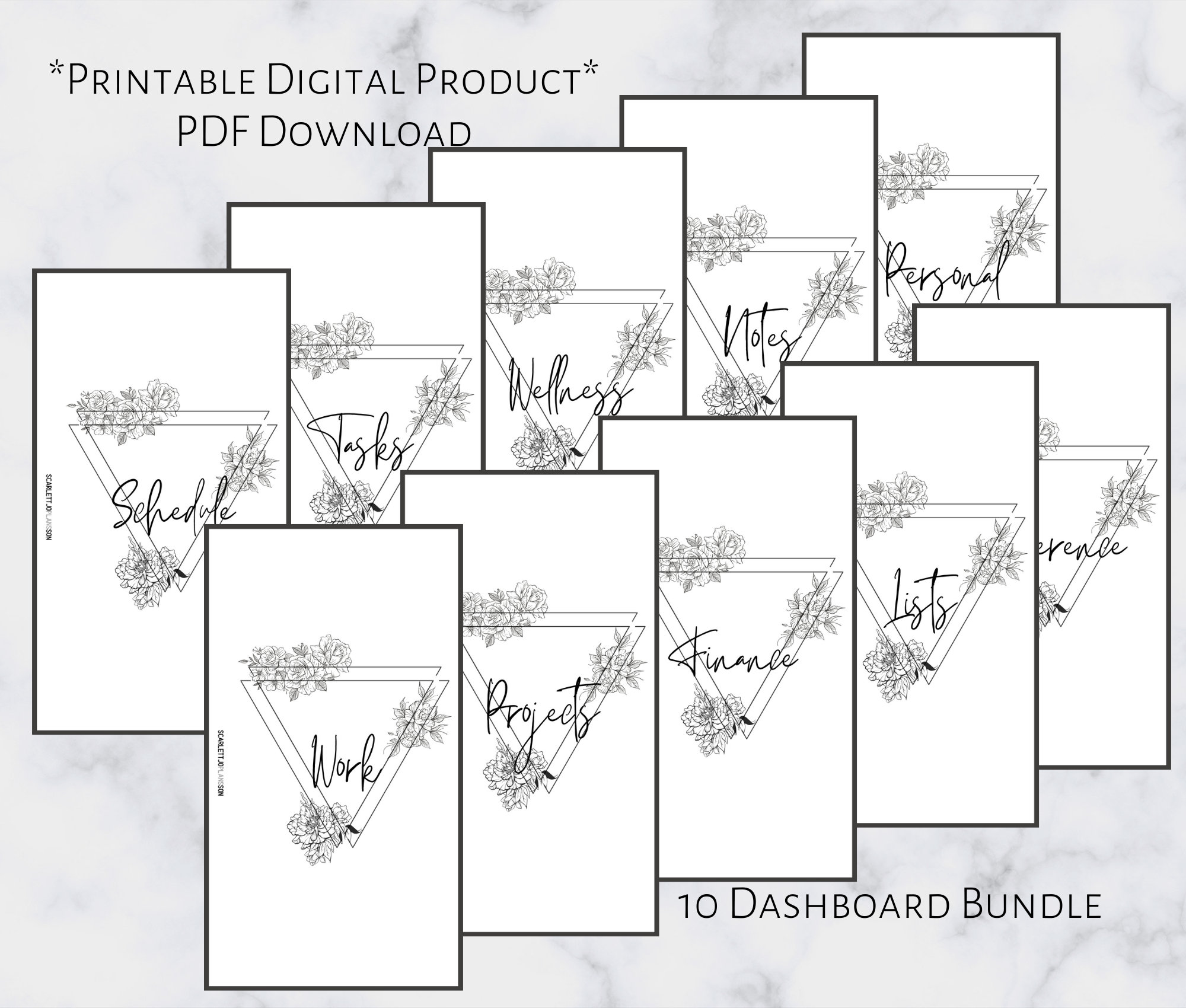 Personal Floral Section Cover Bundle | Printable Planner Dashboard ...