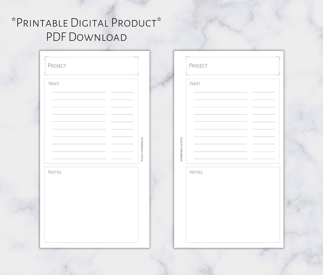 Personal Simplified Project Planner | Printable Planner Insert ...