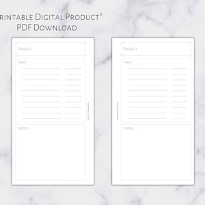 Personal Simplified Project Planner | Printable Planner Insert | Personal Size | 6 Ring Planner