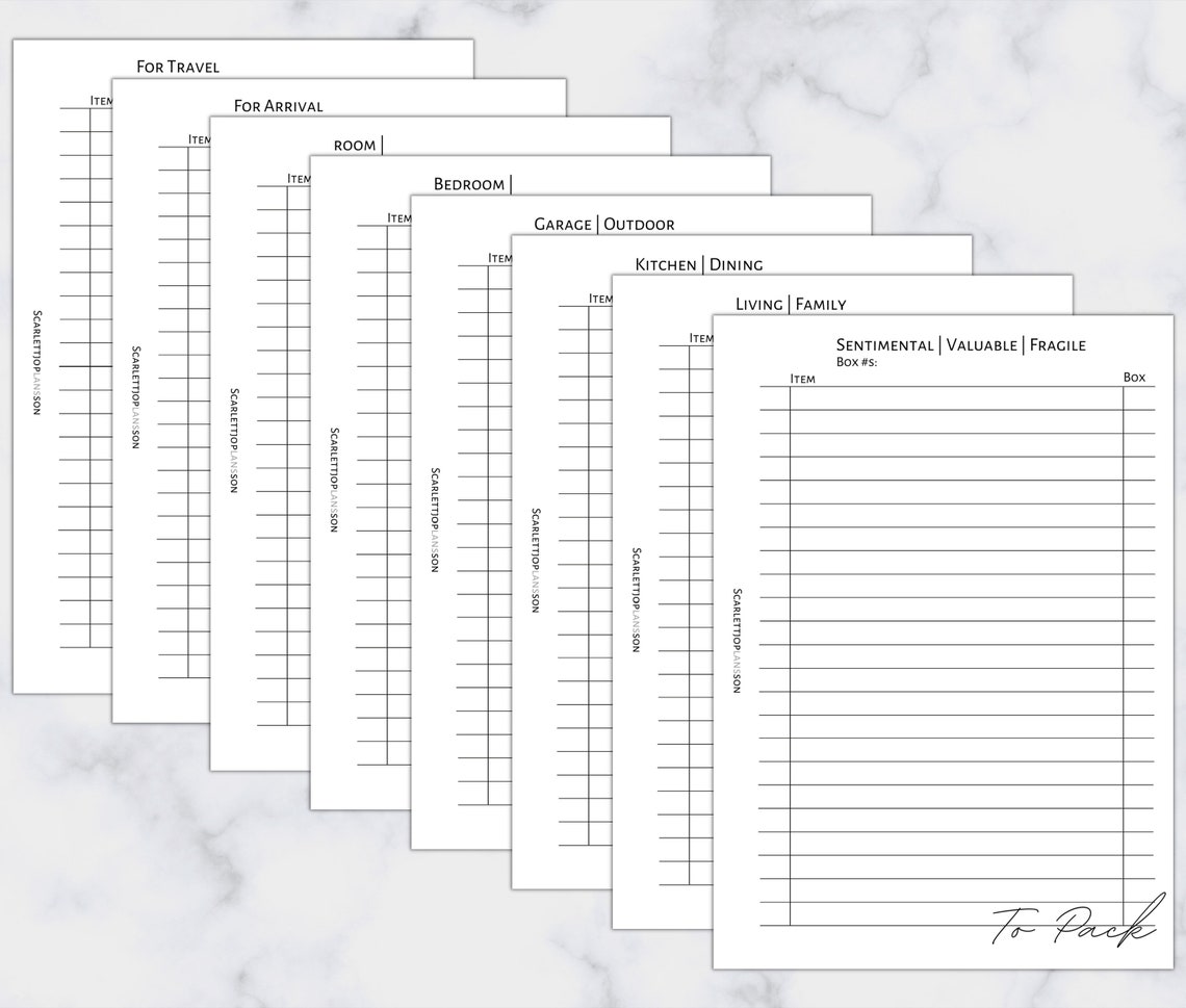 A6 Moving Bundle Printable Planner Insert A6 Size 6 Ring Planner Etsy