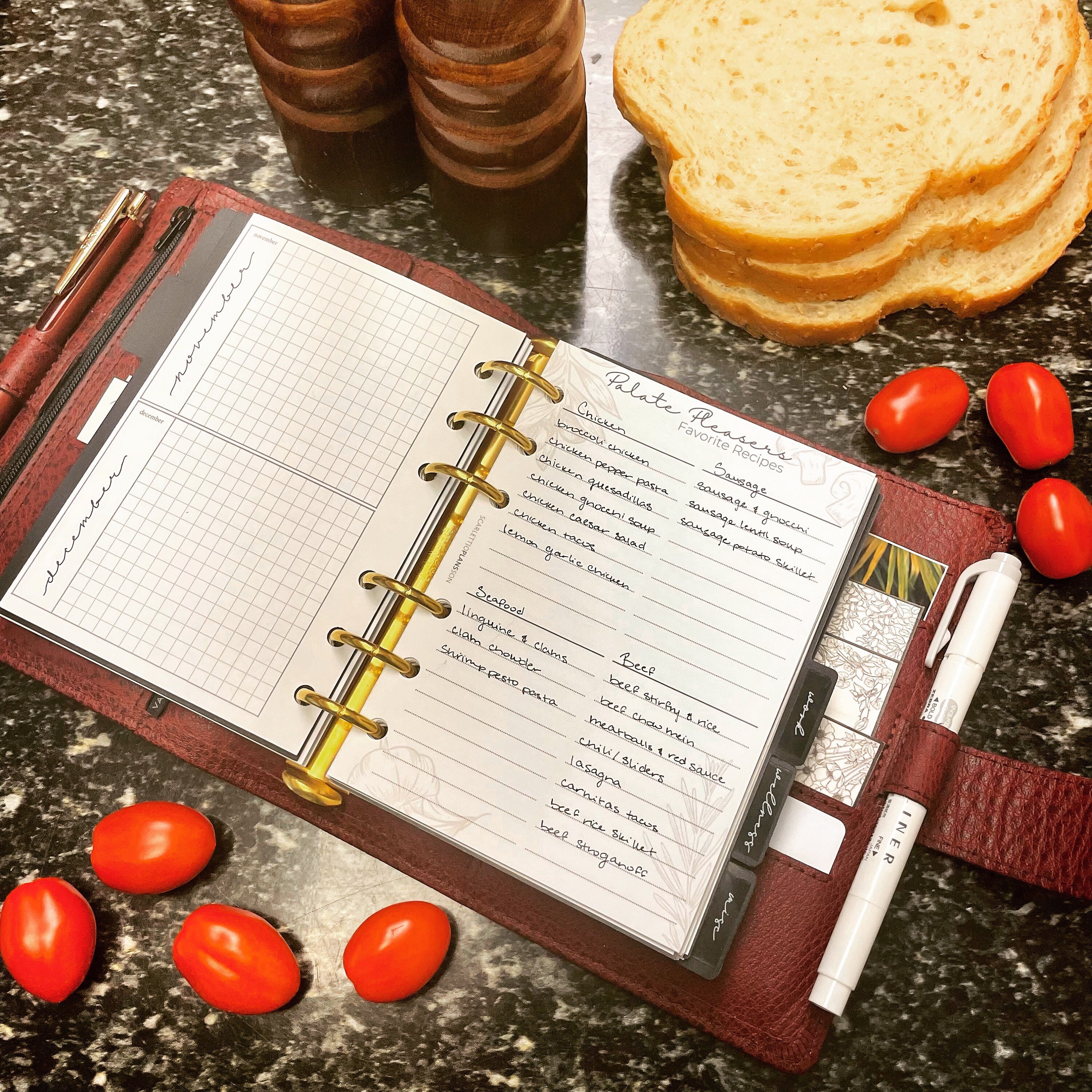 A6 Favorite Recipe Insert | Printable Planner Insert | A6 Size | 6 Ring ...