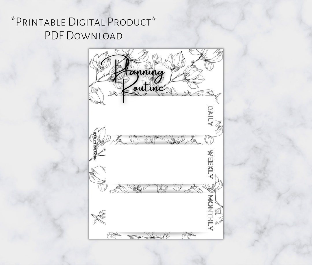A6 Planning Routine | Printable Planner Insert | A6 Size | 6 Ring ...