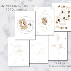 Pocket Mystic Minimal Dashboard Bundle | Printable Planner Dashboard | Pocket Size | 6 Ring Planner