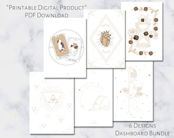 Pocket Mystic Minimal Dashboard Bundle | Printable Planner Dashboard | Pocket Size | 6 Ring Planner
