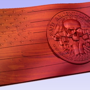 Wavy 2nd Amendment American Flag STL 3D.   Stl Datei zum Download, CNC STL, Amerikanische Flagge Stl, Amerikanische Flagge Datei
