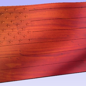Wavy American Flag STL 3D.  2 Stl files for download, CNC STL, American flag stl, American flag file, wavy American flag design