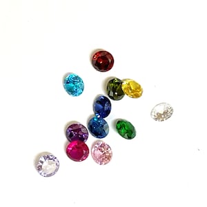 Loose birthstones  * Cubic zirconia * Set of 12 * 4mm * Brilliant cut * Gemstones