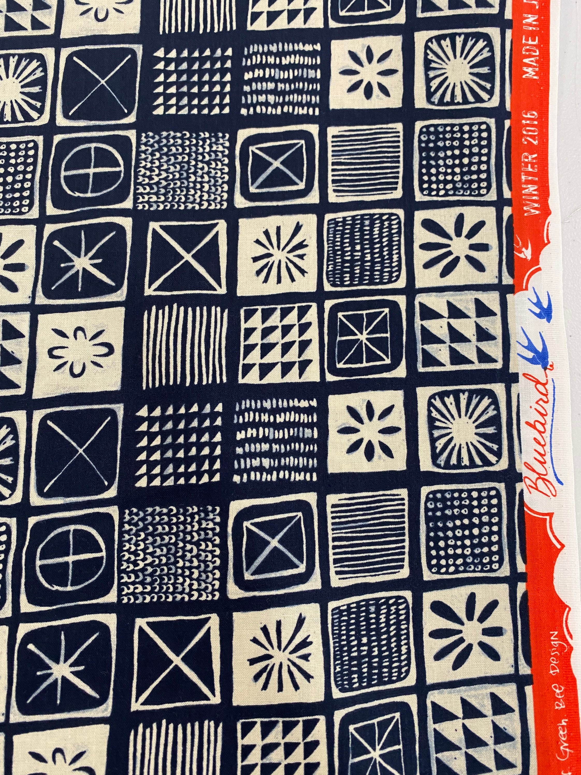Cotton Steel Bluebird Fabric Tile Navy C5040001 Sarah Etsy