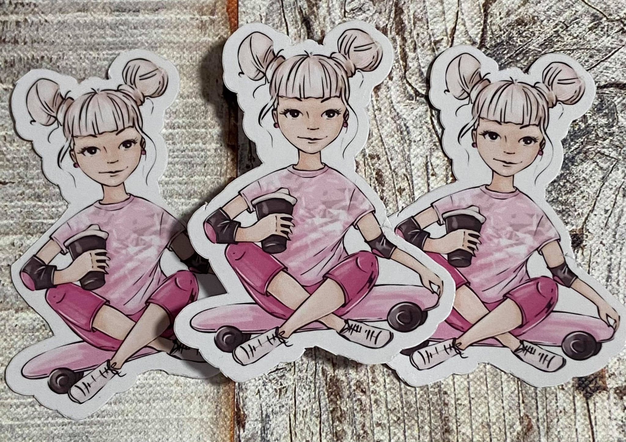 Waterproof blonde skater girl sticker Etsy