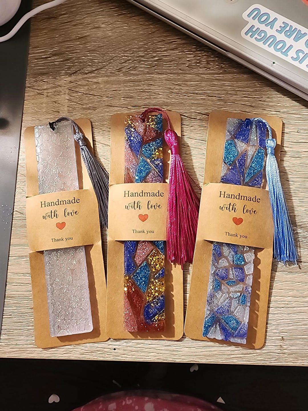Glitter Resin Bookmarks With Tassels - Etsy