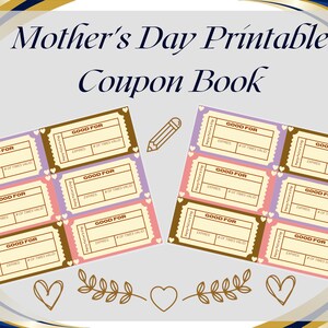 Mother&#39;s Day Gift | Printable Coupon Book for Customization