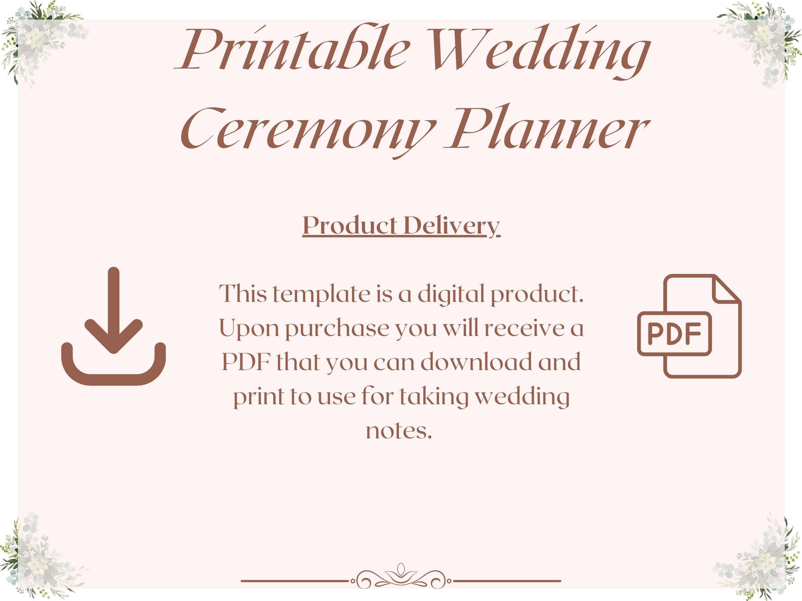 Printable Wedding Ceremony Planner - Etsy