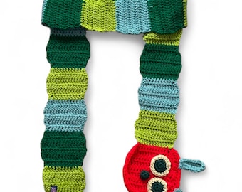 Crochet Caterpillar Scarf Writtern Pattern