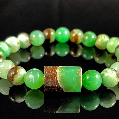 Chrysoprase buy with Chrysoprase Focal, Stretch Bracelet