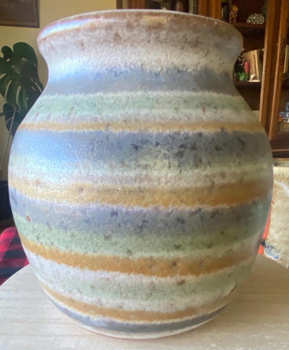 ヴィンテージ ストライプ 陶器花瓶 - Etsy 日本